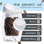 To-Go Espresso Glass Travel Mug with Lid, Reusable Double Wall Glass Tumbler, Fits Most Coffee Makers/Cupholders for Your Car, Gifts for Coffee Lovers, 2-Pack Flat White Cortado Cups - Image 4