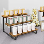 ELITEROO 3 Tier Wooden Display Rack, Portable Products Display Stand, 3 Step Straight Display Shelves for Retail Table Top, Counter Top, Craft Shows, Farmers Market, Tradeshows, Vendors - Image 4