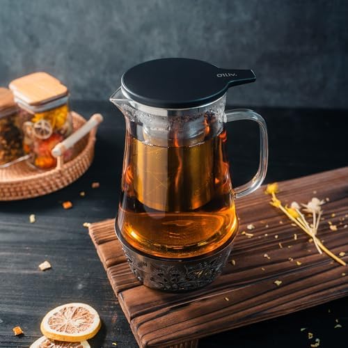 Elegant Glass Teapot with Built-In Tea Infuser & Stainless Steel Candle Warmer Base - 500ml, Premium Gift Set for Tea Lovers, Perfect for Brewing and Keeping Tea Warm (500ml) - Image 2