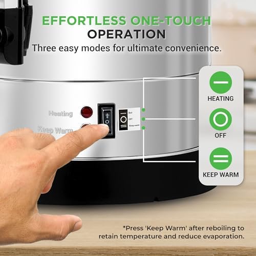 NutriChef 13L Hot Water Dispenser | Electric Water Boiler, Stainless Steel - Image 3