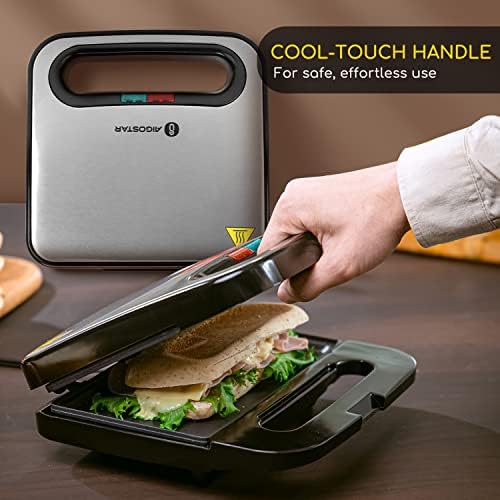 Aigostar Sandwich Maker, Non-Stick Panini Press Sandwich Maker - Image 4
