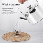 Stainless Steel Tea Kettle with Strainer Thickened Metal Whistling Teapot with Ergonomic Handle for All Stovetop (Large, 1.5L) - Image 5