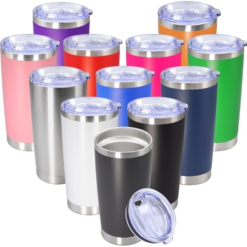 20 oz Tumbler Insulated Tumblers Stainless Steel Coffee Mug,Mix 12PCS by Providethebestproducts