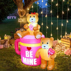AerWo 5FT Valentines Inflatables Coffee Cup with Lovely Bear, LED Lighted Romantic Valentines Inflatables Outdoor Decorations, Valentines Day Decor Blow Up Yard Decorations for Wedding Lawn - Image 2
