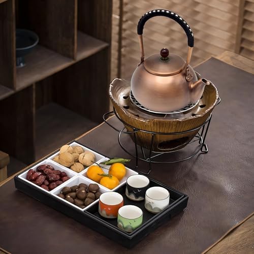 40.6oz Copper Tea Kettle for Stovetop Safe, Chinese Style Non-Coating Pure Copper Teapot with Tea Ball for Loose Tea, Handmade Solid Tea Pot with Non Slip Handle(1200ml) - Image 2