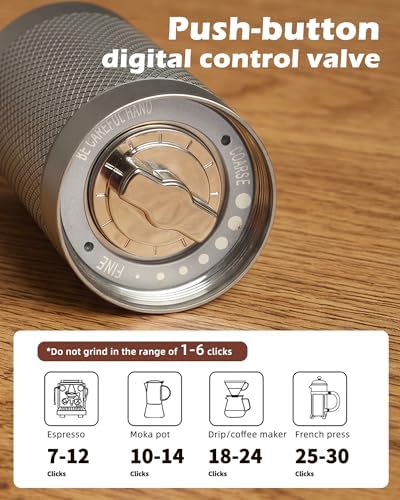 Pro Manual Coffee Grinder Stainless Steel Conical Burr With Adjustable Settings.Portable For Espresso, French press, Pour-over. All-metal, Plastic-free, Perfect For Travel camping - Image 3