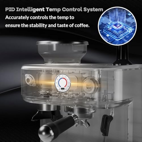 GarveeLife Espresso Machine with Grinder, Professional Coffee and Espresso Maker Combo, Stainless Steel Cafe Espresso Machine with Steam Wand Barista Kit for Cappuccino Latte - Image 6