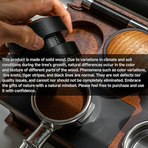 Espresso Tamping Station with Knock Box, 8-in-1 Wooden Coffee Organizer, Espresso Knock Box & Tamping Station 58mm, Fits 51/53/54/58mm Portafilter Tamper Distributor for Home Barista - Image 7