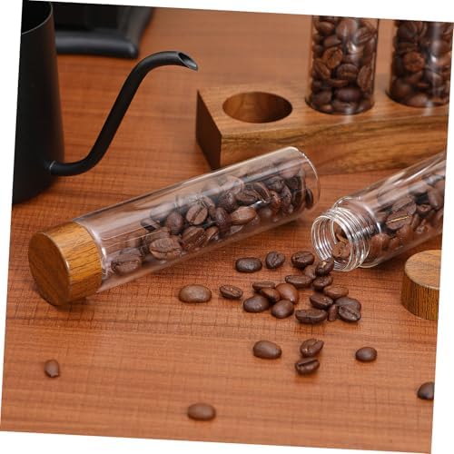 Alipis 6 Pack Glass Coffee Bean Storage Tubes with Wood Stand - Image 5
