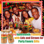 6 Pcs Juneteenth Glass Cups Celebrate Freedom Party Favors Gifts Tumbler with Lids and Straws Bulk 16 oz Reusable Can Shaped Drinking Glasses for Juneteenth Party Supplies - Image 5