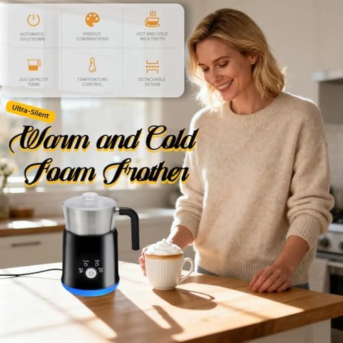 700mL Electric Milk Frother and Steamer, Hot & Cold Foam Maker for Lattes, Cappuccinos & Macchiatos with Auto Shut-Off, Frother Jug for Coffee, Hot Chocolate and Almond Milk (24.7oz) - Image 2