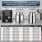 5-125L Milk Can Bucket, 304 Stainless Steel Water Dispenser with Spigot - Image 6