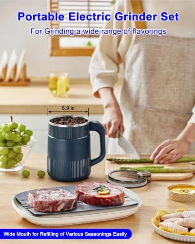 Electric Grain Mill Grinder 500G, 304 Stainless Steel Flour Mill Grinder for Home Use for Dry Grains Spices Coffee Corn Pepper, Ultrafine Grain Household Flour Mill, Kitchen - Image 7