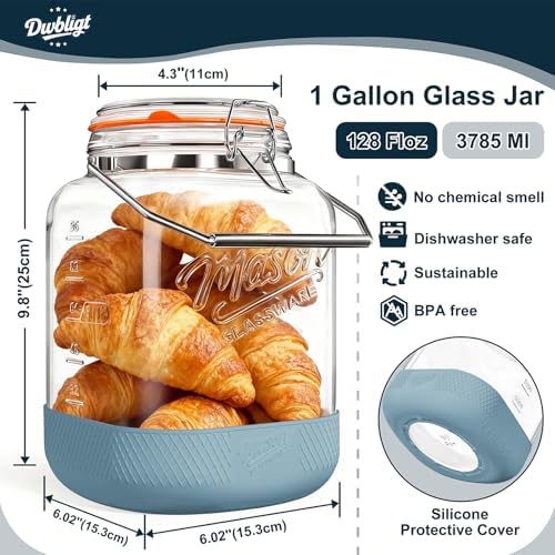 1 Gallon Glass Jar with Lid, 2 Pack Glass Food Storage Containers - Image 2