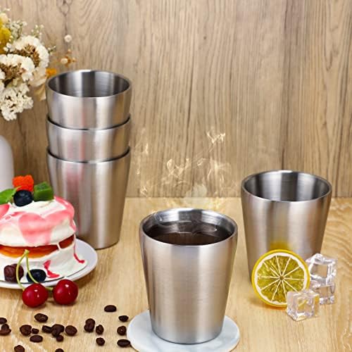 Amyhill 12 Pack Stainless Steel Cups Double Wall Insulated, Silver, 8.8 oz - Image 5