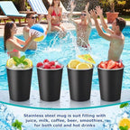 Mimorou 20 Pack 8 oz Stainless Steel Cups Metal Cup, Black - Image 5