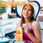 Blushtier 6 Pack 16 oz Plastic Cups Mason Jar Cups with Lids, Clear - Image 5