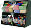 2 Pack Large Coffee Pod Holder, Coffee Station Counter Container Stackable Pantry Storage Organizer Bins, Creamer Suger Plastic Accessories Organizer for Office Home Kitchen Supplies(Green) by Unknown