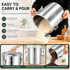 33L/8.72gal Stainless Steel Airtight Canister, Food Storage Canisters with Airtight Lid&Locking Clamp, Rice Cereal Grain Canisters Container, Storager Bucket for Flour, Coffee Bean, Sugar, Cookie - Image 6