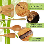 BambooMN Chashaku Matcha Tea Scoop Spoon Organic Bamboo Ceremonial Tea Utensil - Black - 100 Pieces - Image 4
