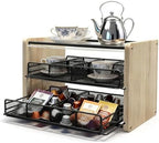 3-Tier Wooden Tea Bag Organizer & Storage Station with 16 Compartments Tea Bag Holder for Kitchen Countertop, Office, Tea Station by ULIKEUS