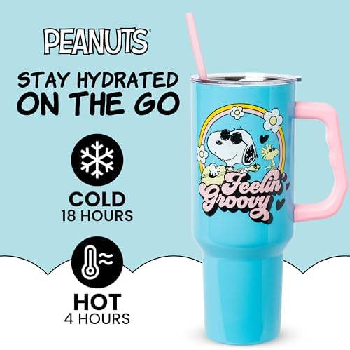 Silver Buffalo Peanuts Snoopy and Woodstock, Stainless Steel Tumbler, 40oz - Image 2