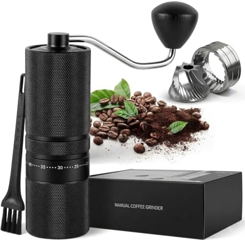 Manual Coffee Grinder with 60 Adjustable Settings, Portable Hand Coffee Bean Mill with 28g Capacity, Stainless Steel Conical Burr Coffee Bean Grinder for French Press, Pour Ove,Gifts for Coffee Lovers by JIEZRIN