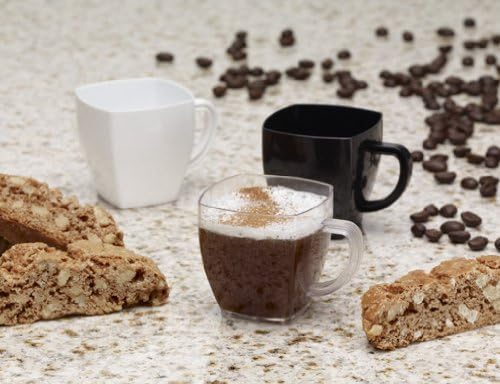 zappy 240 Ct Square 2 Oz Mini Coffee Espresso Cups Cappuccino Cups Mugs Small Dessert Shot Glasses Party Wedding Cups Disposable Plastic Mug (Black) - Image 2
