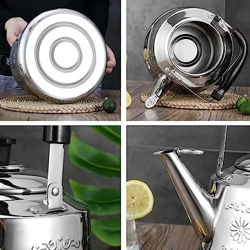 Stovetop Teapot For Home And Restaurant Stainless Steel Whistling Kettle Whistle Tea With Handle Stovetop Teapot For Gas Stove Induction Cooker(6L) - Image 6
