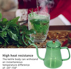 Gooseneck Kettle, Glass Teapot Long Coffee High Borosilicate Spout Glass Coffee Pot Pour over Kettle for Home (Green 350ML) - Image 3