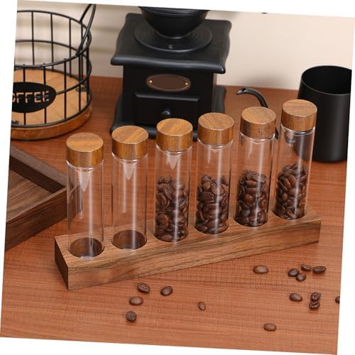 1Set Coffee Bean Storage Tubes with Wooden Stand Airtight Glass Canisters for Preserving Freshness for Coffee Beans and Seasonings Easy to Assemble and Disassemble - Image 7