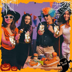 12 Pcs Halloween Glass Cups with Bamboo Lid Straw 16 Oz,White - Image 5