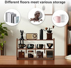 Coffee Cup Holder for Countertop Walnut Wood Coffee Mugs Holder for Kitchen Mug Display Rack (3-Tier Walnut wood A) - Image 3