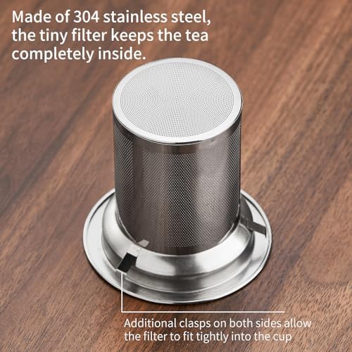 DOPUDO Glass Tea Cup with Infuser and Lid, 14.5oz/450ml Large Borosilicate Glass Teacup with Stailess Steel Filter, Clear Mug for Loose Leaf Blooming Tea, Dishwasher Safe - Tea Maker Gift. - Image 3