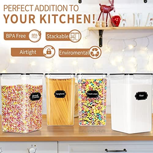 4pcs Large Tall Airtight Food Storage Containers with Lids - 6.5L / 5.9qt - Image 5