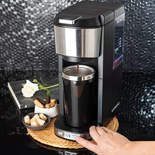 Mixpresso Coffee Maker Single Serve For Ground Coffee & Compatible With K Cup Pods, With 14oz Travel Mug & Reusable Filter For Home, Office & Camping, 30oz Removable Water Tank. - Image 5