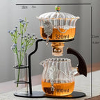 Glass Tea Set for Adults | Semi-Automatic Teapot with Loose Tea Infuser | 3-in-1 Tea Maker for Home & Office | Lazy Person's Tea Brewing Artifact - Image 7