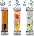Pure Zen Tea Glass Double Lid Tea Bottle - Stainless Steel Tea Thermos - Image 3