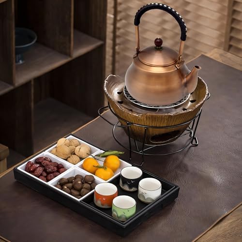 50.7oz Copper Tea Kettle for Stovetop Safe, Chinese Style Non-Coating Pure Copper Teapot with Filter Holes and Tea Ball for Loose Tea, Handmade Solid Metal Tea Pot with Non Slip Handle(1500ml) - Image 7