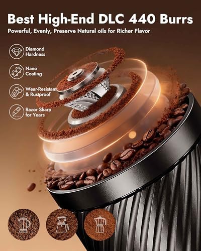 AeroGrind Manual Hand Coffee Grinder with DLC 440 Burrs, 38g Capacity Portable Coffee Bean Mill for Moka pot, French Press, Espresso, Pour Over - Image 2