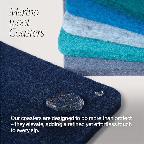 Graf Lantz - Bierfilzl Merino Wool Square Coasters Set of 4 - Black (4"x4"x5mm) - Absorbs 30% of Weight - Natural German Wool - Heat Resistant, Sustainable, Reusable - Home Decor, Coffee Table Decor - Image 2