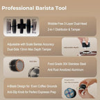 51mm Coffee Distributor and Tamper, Dual Head Espresso Leveler Fits 51mm Portafilter for Barista Express, Stainless Steel Espresso Distribution Tool - Image 2