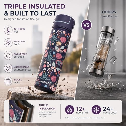 22 oz Ceramic Lined Tea Infuser Travel Tumbler, Micro-Mesh Stainless Steel Infuser, Pure Taste Ceramic Interior, Triple Insulated 12hr Hot Cold, Dual Sip & Straw Lid, Scratch-Resistant - Image 4