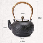 Tea Kettle 1400ML Cast Iron Tea Pots With Copper Handle, Japanese Healthy Tetsubin Tea Kettle For Loose Leaf Tea, Handmade Gift Box - Image 3