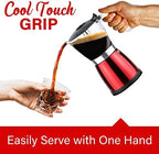 Brentwood TS-119R 550-Watt Cordless Electric Moka Pot Espresso Machine, 6-Servings (Red) - Image 4