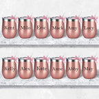 8 Pack 12Oz Stainless Steel Wine Tumblers, Insulated Wine Tumbler, Double Wall Insulated Wine Glass, Stainless Steel Stemless Wine Cups with Lids for Coffee, Wine, Cocktails, Champaign, Rose Gold - Image 5