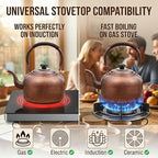 3.2 QT Solid Copper Whistling Kettle | Large Capacity & Cool-Touch Handle - Image 3