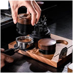 Espresso Wooden V4 Calibrated Tamper, Coffee Walnut Tamper With Titanium PVD Coating Base And Spring Loaded Fit 51,54,58mm(53.3MM) - Image 4