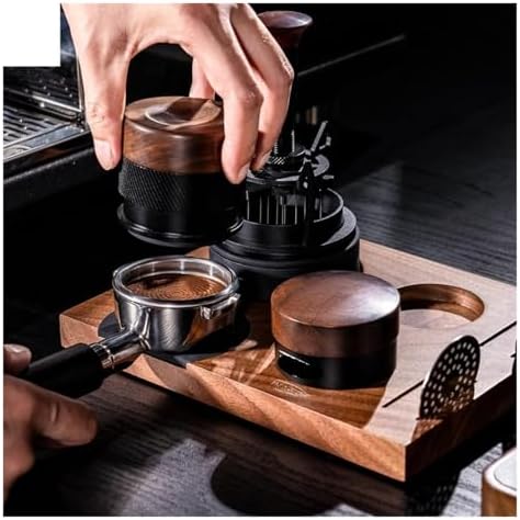 Espresso Wooden V4 Calibrated Tamper, Coffee Walnut Tamper With Titanium PVD Coating Base And Spring Loaded Fit 51,54,58mm(51mm) - Image 4