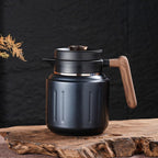 1 Liter Thermal Coffee Carafes For Keeping Hot, Large Stainless Steel Insulated Carafe Double Wall Insulated Coffee Carafe And Beverage Dispenser With Tea Infuser And Strainer(Black) by Unknown